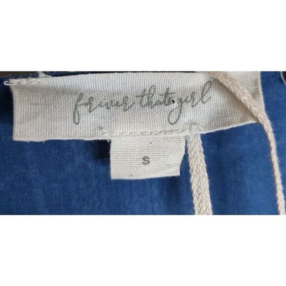 Anthropologie Forever That Girl Embroidered Smocked Waist Boho Top Small - Picture 9 of 10